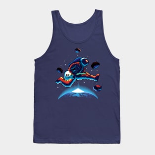 Astronaut Rocking in Outer Space Tank Top